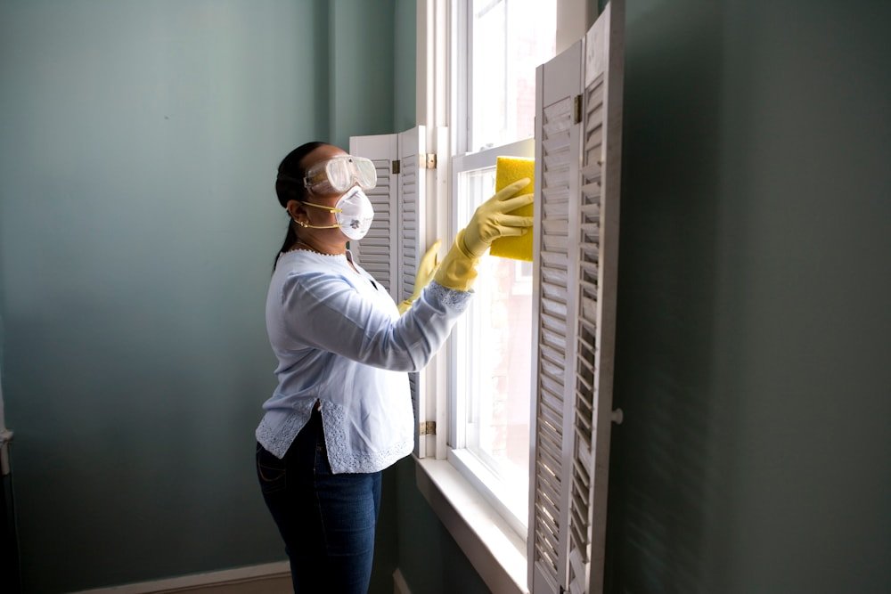 Professional cleaning in progress